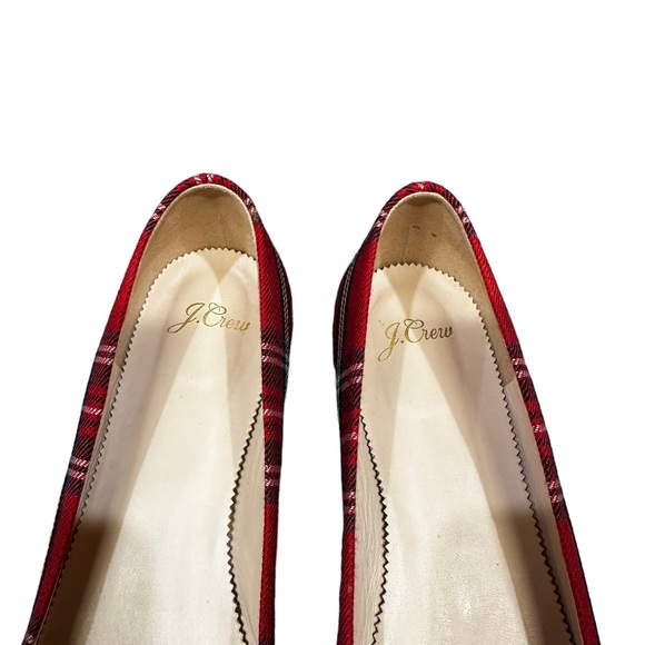 J.CREW Flats Red Stewart Tartan Crystal Buckle RARE - Picture 3 of 11